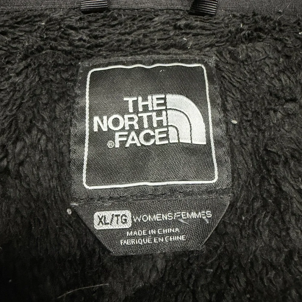 The North Face Osito Black Hooded Full Zip Fleece Jacket Womens XL Hike Cozy